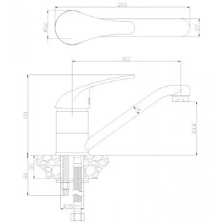 Смеситель для кухонной мойки Rossinka Y40-22 Хром